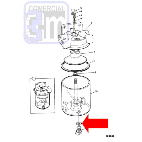 Junta tornillo vaso decantador combustible